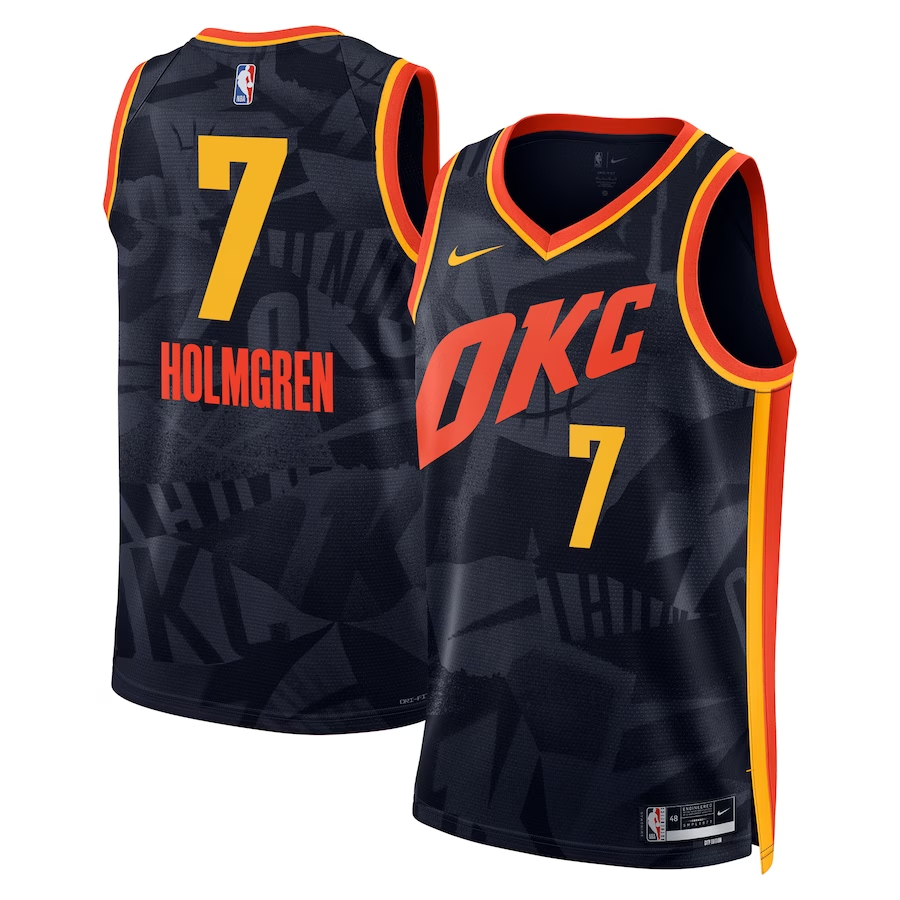 俄克拉荷马城雷霆队 Nike City 版 Swingman 球衣 23 - 黑色 - Chet Holmgren - 男女通用.jpg