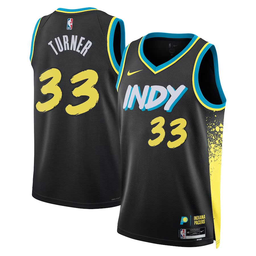印第安纳步行者队 Nike City 版 Swingman 球衣 23 - 黑色 - Myles Turner - 男女通用.jpg