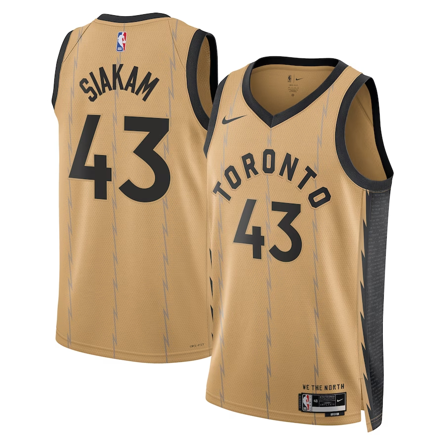 多伦多猛龙队 Nike 城市版 Swingman 球衣 23 - 金色 - Pascal Siakam - 男女通用 (1).jpg