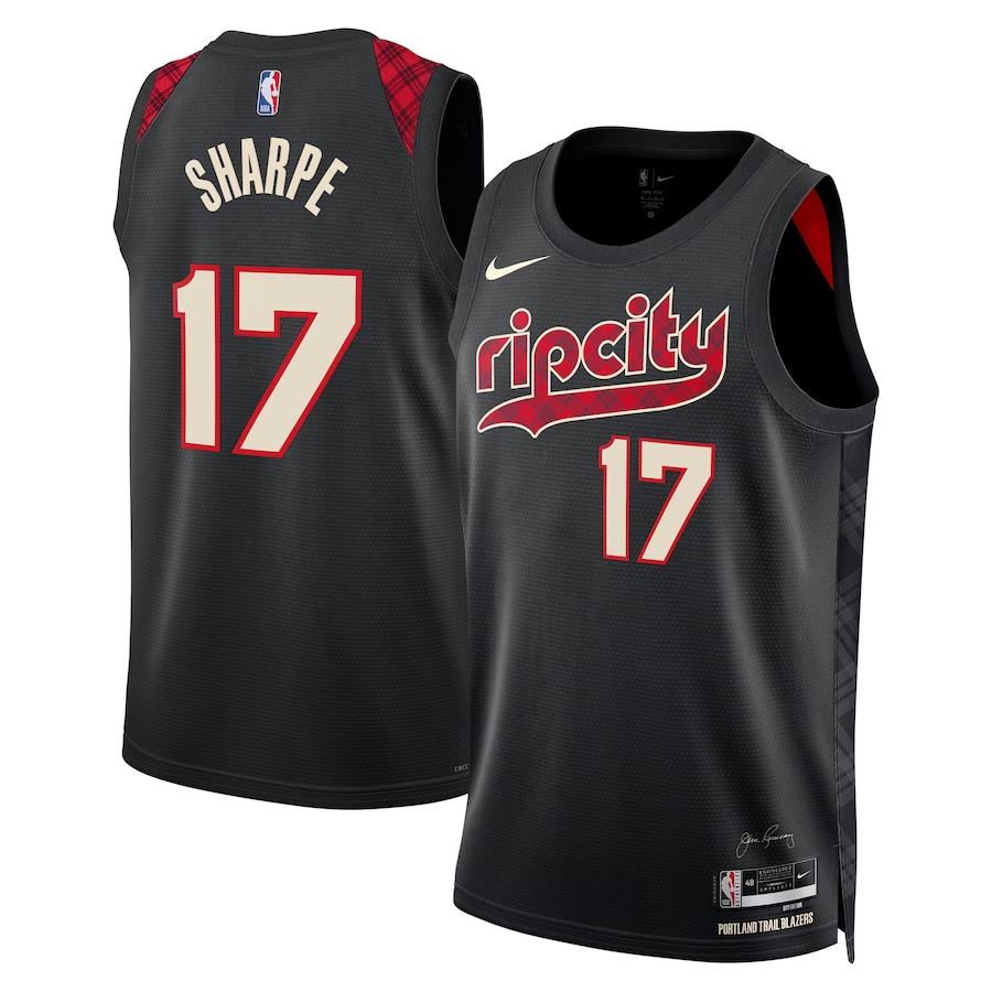 波特兰开拓者队 Nike City 版 Swingman 球衣 23 - 黑色 - Shaedon Sharpe - 男女通用.jpg