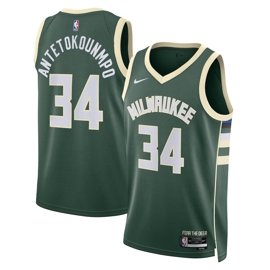 NBA球衣 Giannis Antetokounmpo 公鹿34號綠色 球迷版 熱轉印 全新！更多款式聯絡客服查詢！！