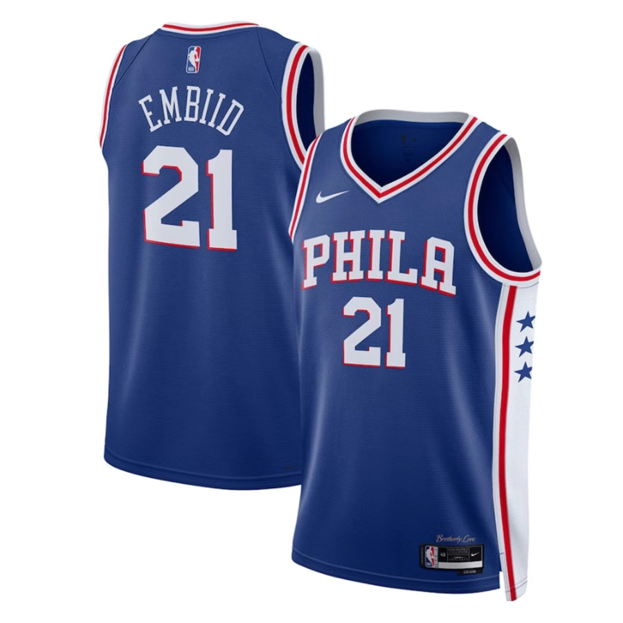 NBA球衣 Joel Embiid 76人21號藍色 球迷版 熱轉印 全新！更多款式聯絡客服查詢！！