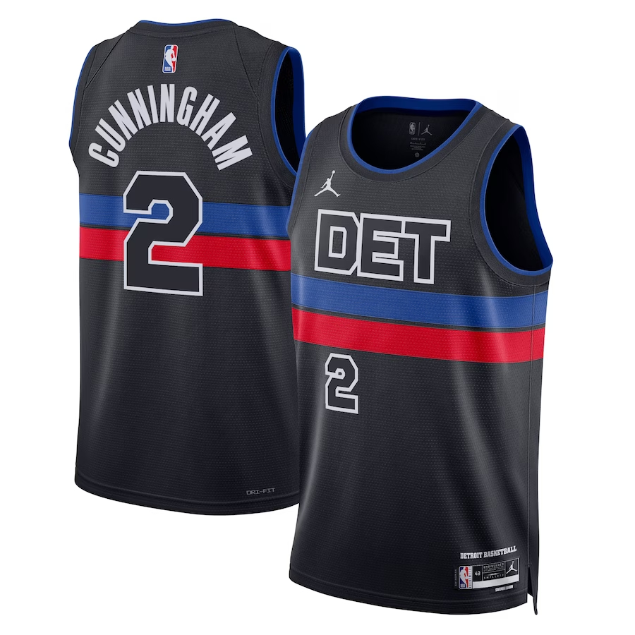 NBA球衣 Cade Cunningham 活塞2號黑 Statement Jordan 球迷版 熱轉印 全新更多款式聯絡客服查詢！！
