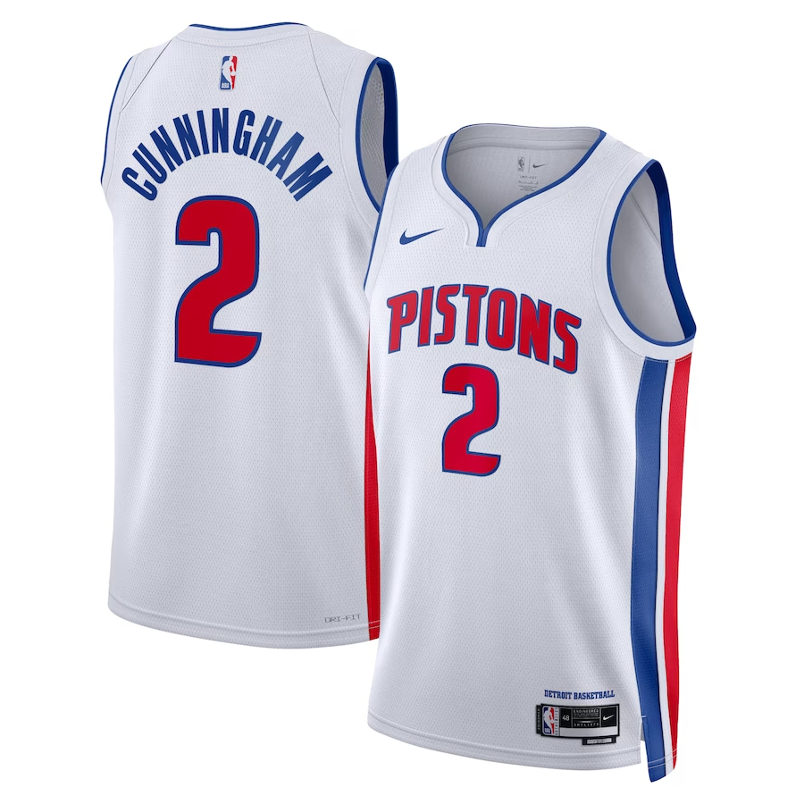 NBA球衣 Cade Cunningham 活塞2號白色 Nike 球迷版 熱轉印 全新更多款式聯絡客服查詢！！