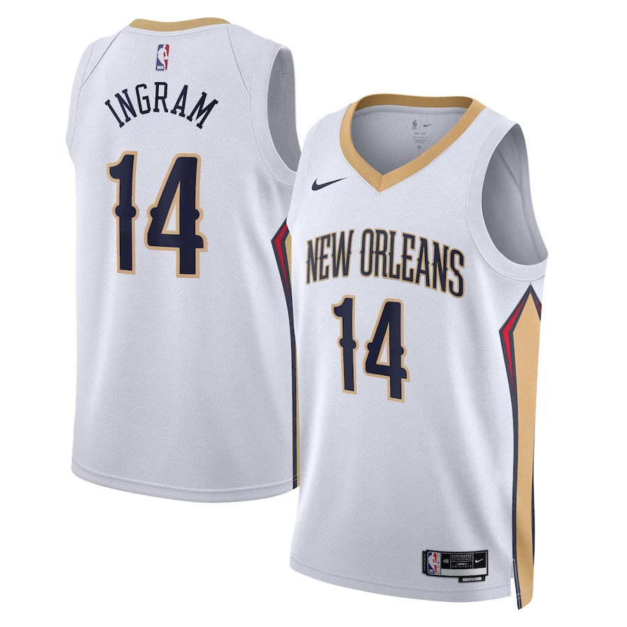 NBA球衣 Brondon Ingram 鵜鶘14號白色 球迷版 熱轉印 全新！更多款式聯絡客服查詢！！