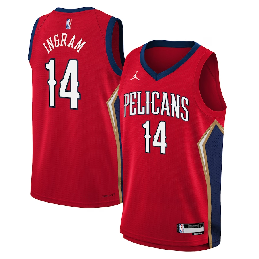 NBA球衣 Brondon Ingram 鵜鶘14號紅色 球迷版 熱轉印 全新！更多款式聯絡客服查詢！！
