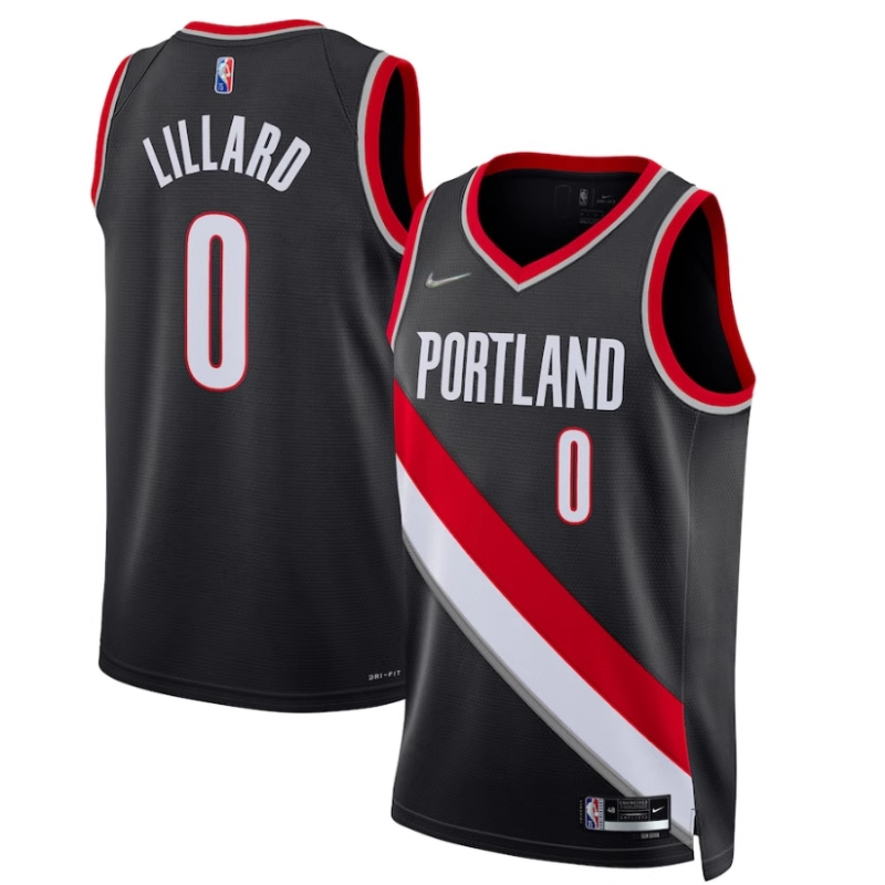 NBA拓荒者隊 0號 Lillird 白色黑色紅色23城市版黑球衣限時團購中!售完為止！更多款式聯絡客服查詢！！