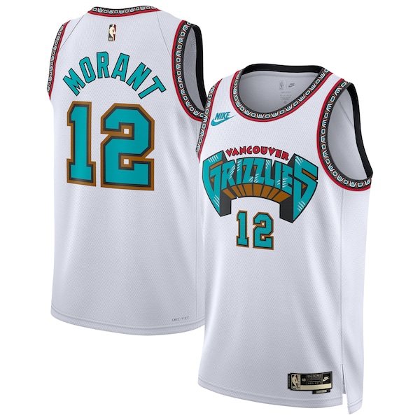 NBA灰熊隊12號 Morant  2025 HWC復古白色 限時團購中!售完為止！更多款式聯絡客服查詢！！
