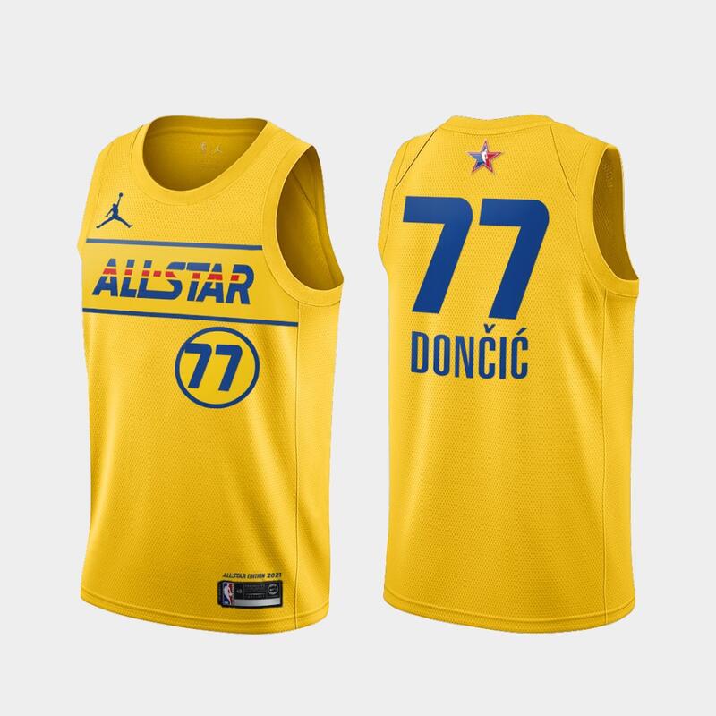 NBA球衣Luka Doncic 獨行俠 77號 21明星賽黃 熱轉印 全新！更多款式聯絡客服查詢！！