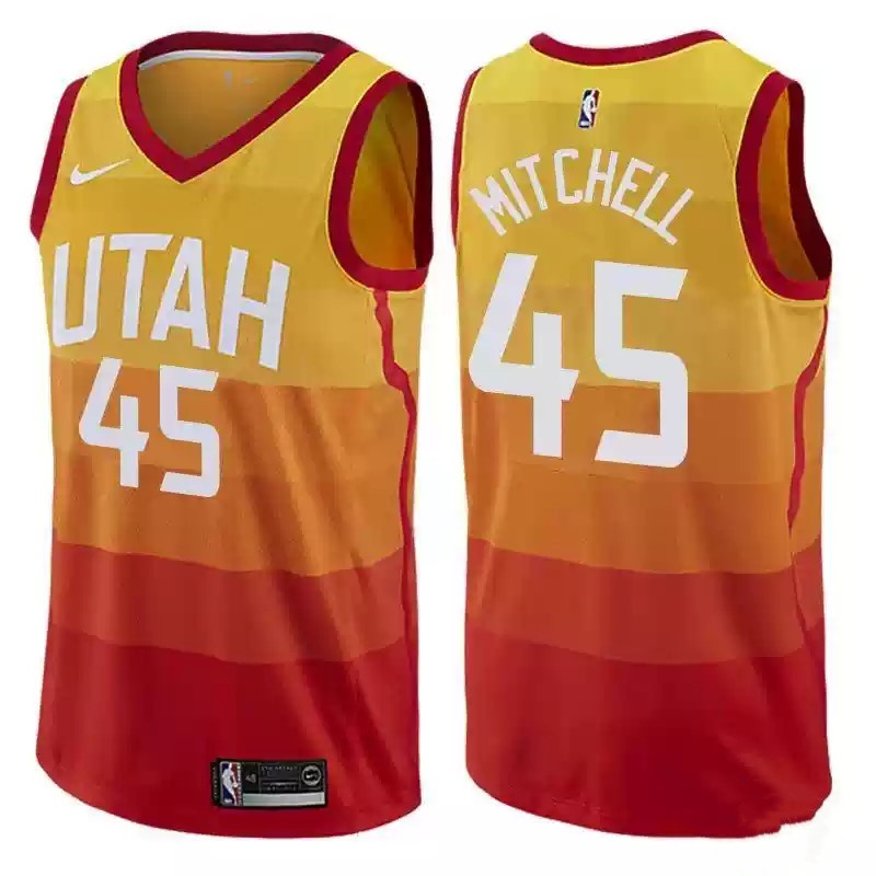 NBA球衣 Donovan Mitchell 爵士45號城市橘色 球迷版 熱轉印 全新 更多款式聯絡客服查詢！！