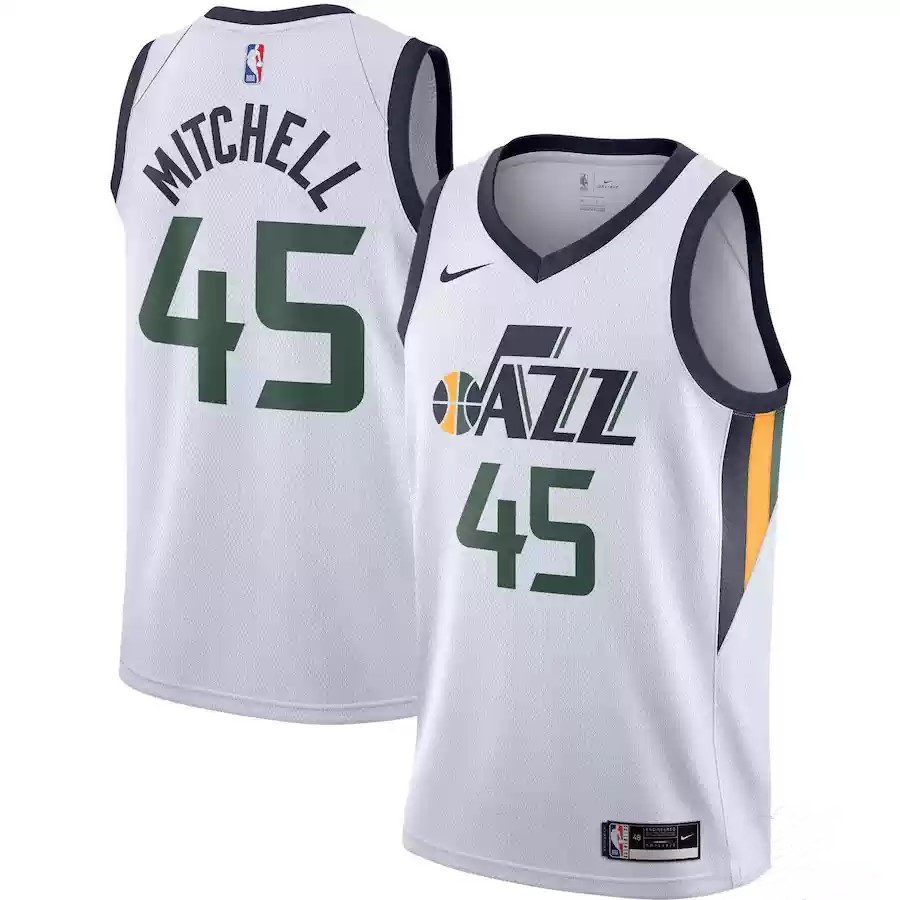 NBA球衣 Donovan Mitchell 爵士45號白色 球迷版 熱轉印 全新 更多款式聯絡客服查詢！！