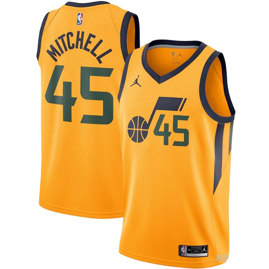 NBA球衣 Donovan Mitchell 爵士45號黃色 球迷版 熱轉印 全新 更多款式聯絡客服查詢！！