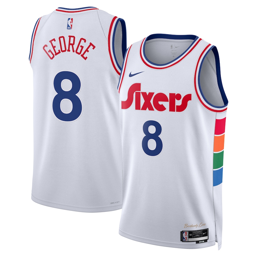 NBA球衣 Paul George 76人 8號 2025城市白色 球迷版 熱轉印 全新！更多款式聯絡客服查詢！！