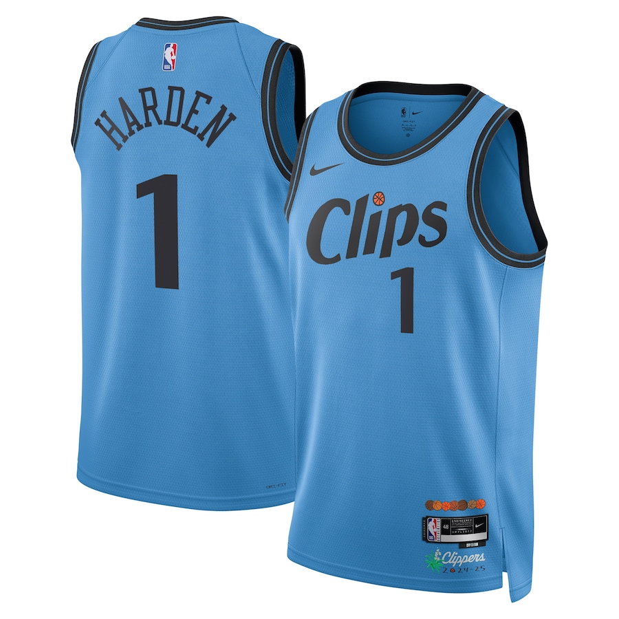 NBA球衣 James Harden 快艇 1號 2025城市藍色 球迷版 熱轉印 全新！更多款式聯絡客服查詢！！
