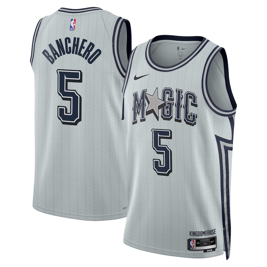 NBA球衣 Paolo Banchero 魔術 5號 2025城市灰色 球迷版 熱轉印 全新！更多款式聯絡客服查詢！！
