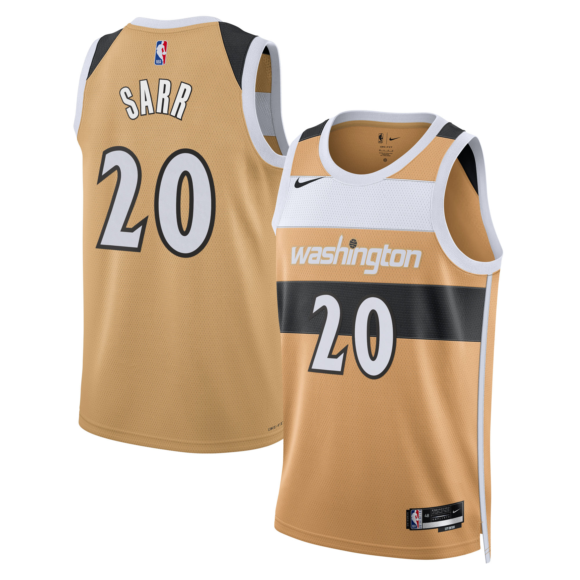 NBA球衣 Alex Sarr 巫師20號 2026城市金色 球迷版 熱轉印 全新!更多款式聯絡客服查詢!! NBA球衣 Alex Sarr 巫師20號 2026城市金色 球迷版 熱轉印 全新!更多款式聯絡客服查詢!!