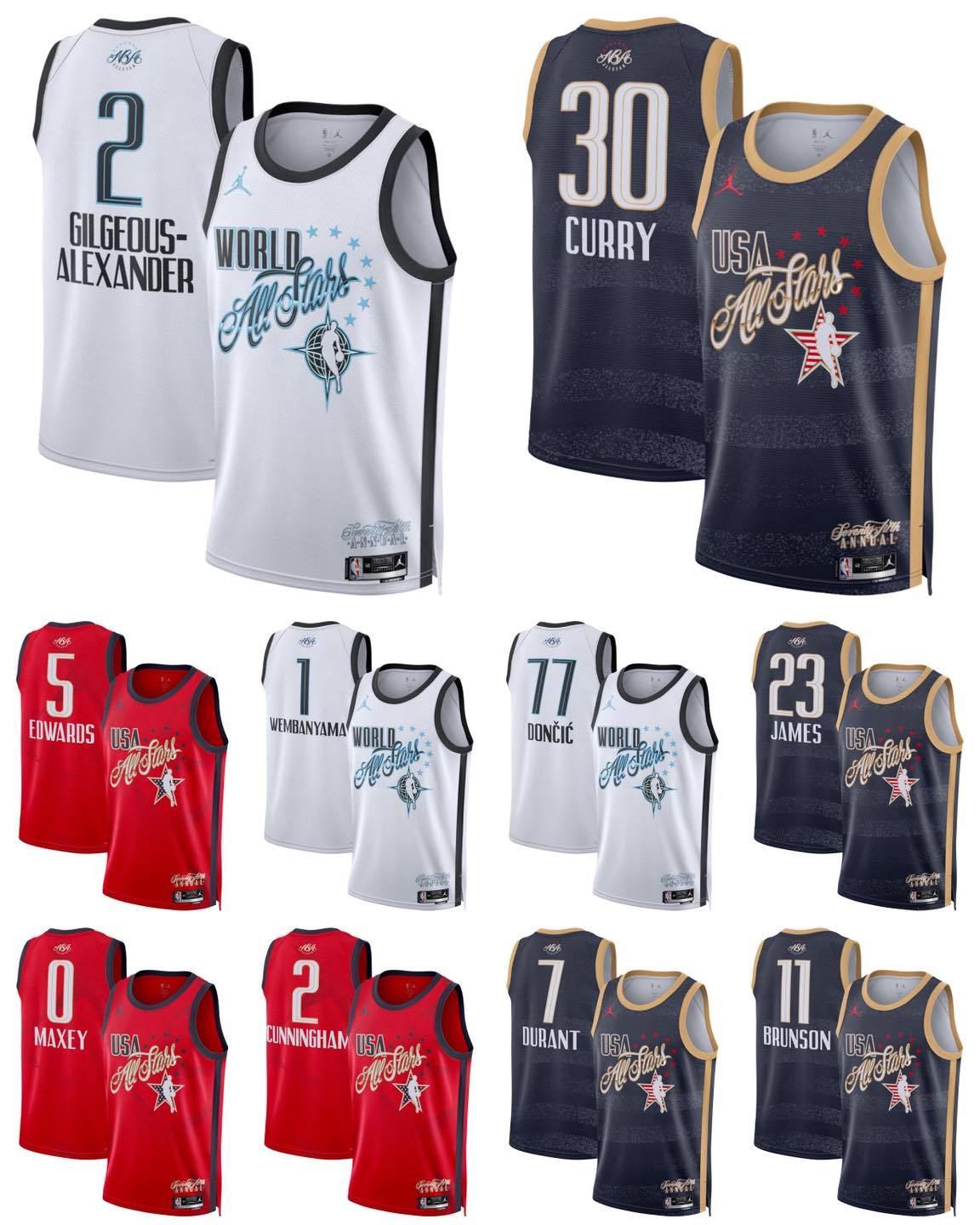 NBA球衣 2026全明星 白色/深藍/紅色  球迷版 熱轉印 全新！更多款式聯絡客服查詢！！